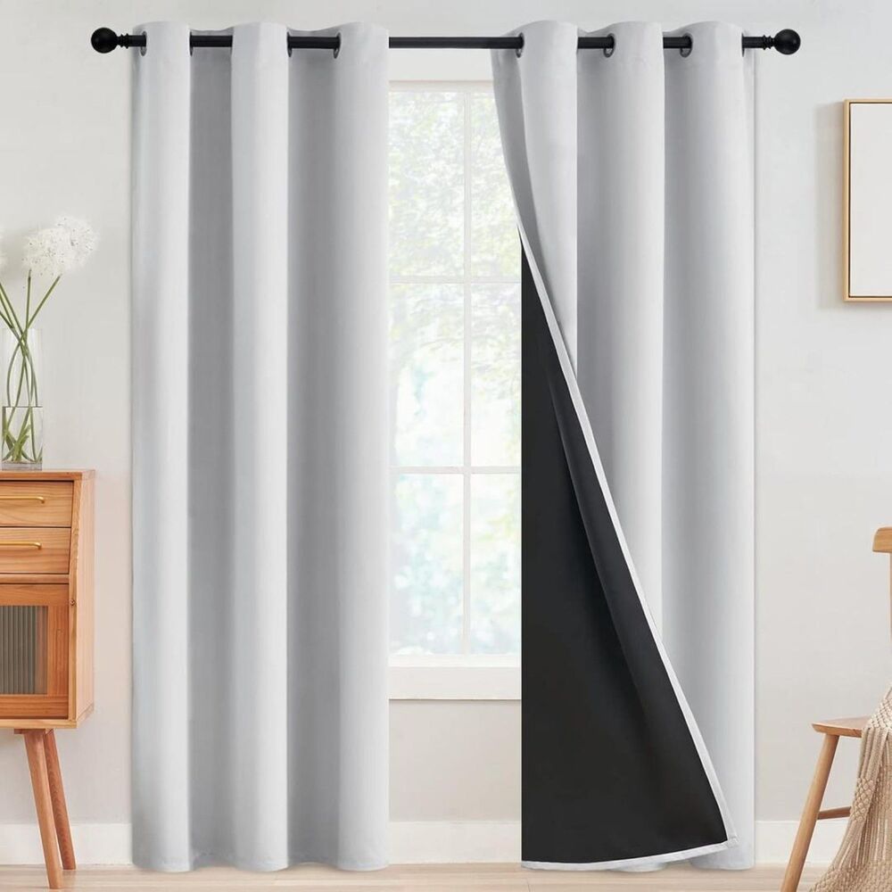 Brand New SimpleHome White 100% Blackout Curtains 42"W × 84"L – 2 Panels
